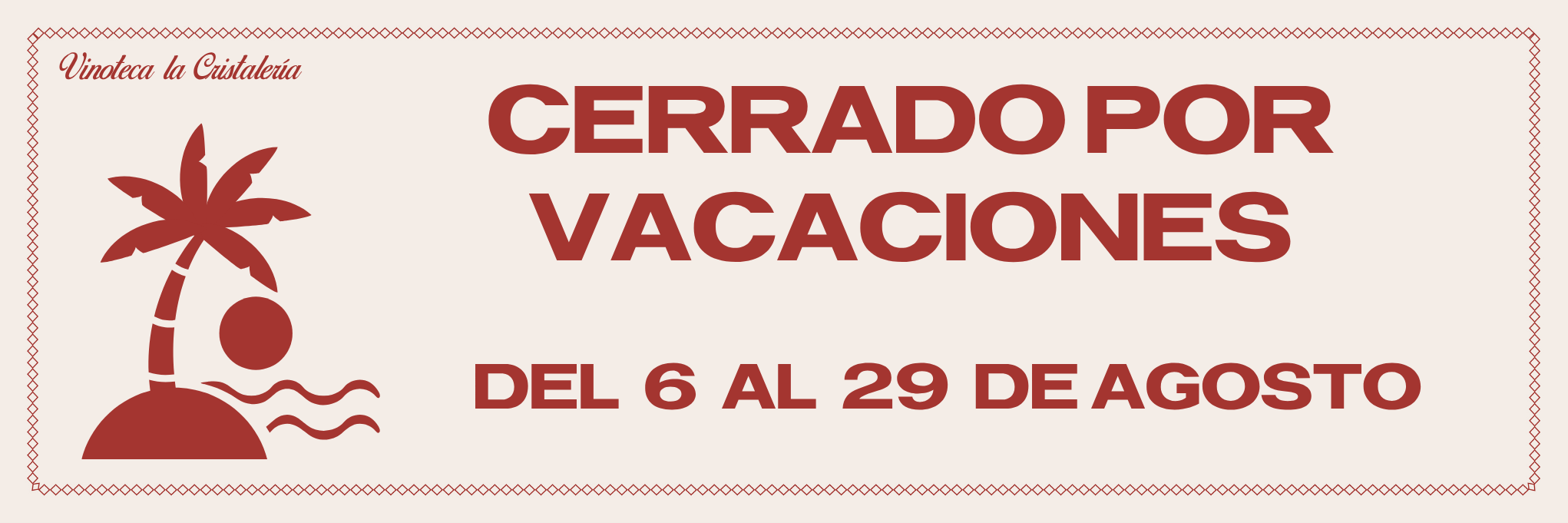 cerrado por vacaciones 2026